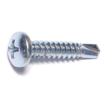 Midwest Fastener Self-Drilling Screw, #10 x 1 in, Zinc Plated Steel Pan Head Phillips Drive, 100 PK 03324